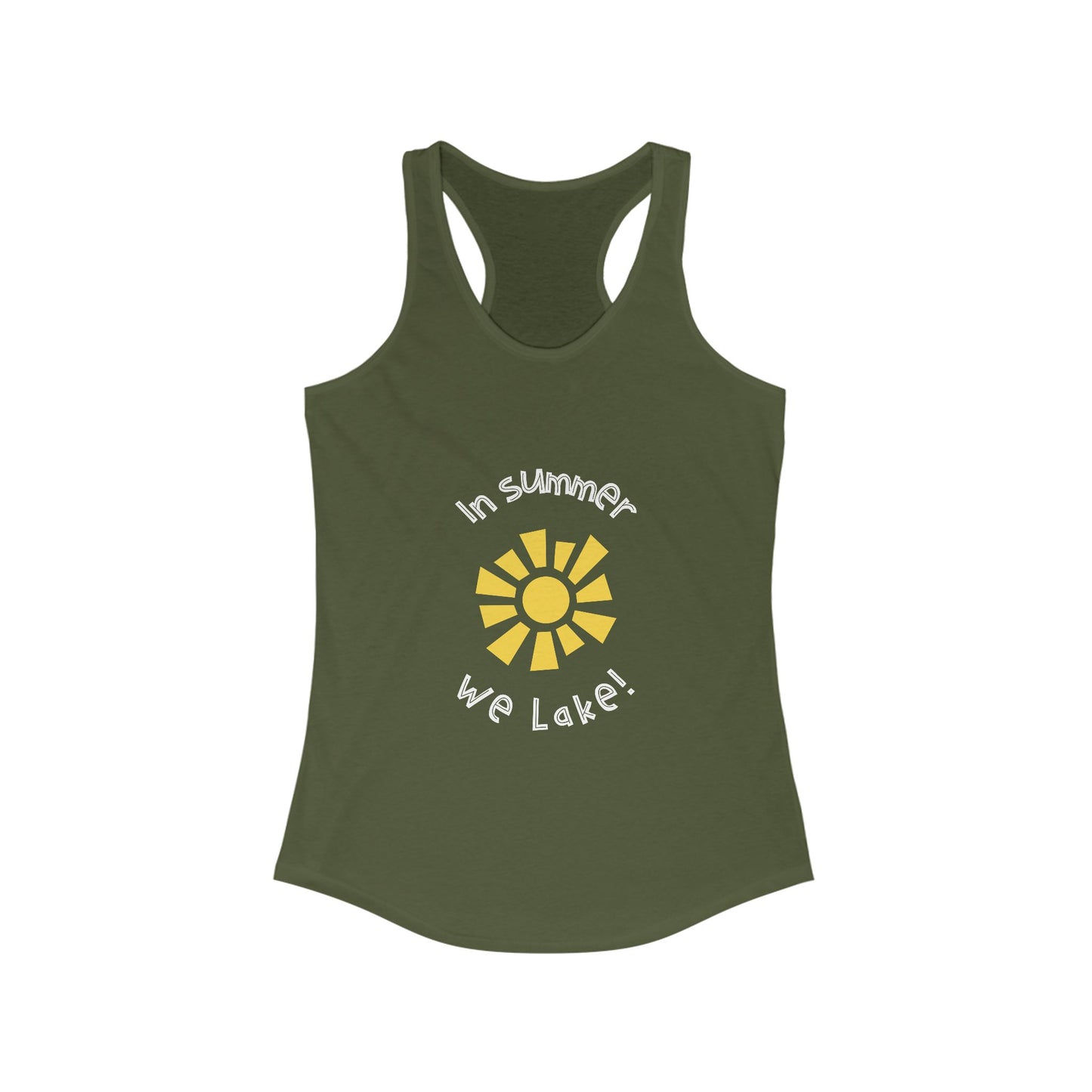 Summer Vibes Racerback Tank Top - 'In Summer We Lake!'