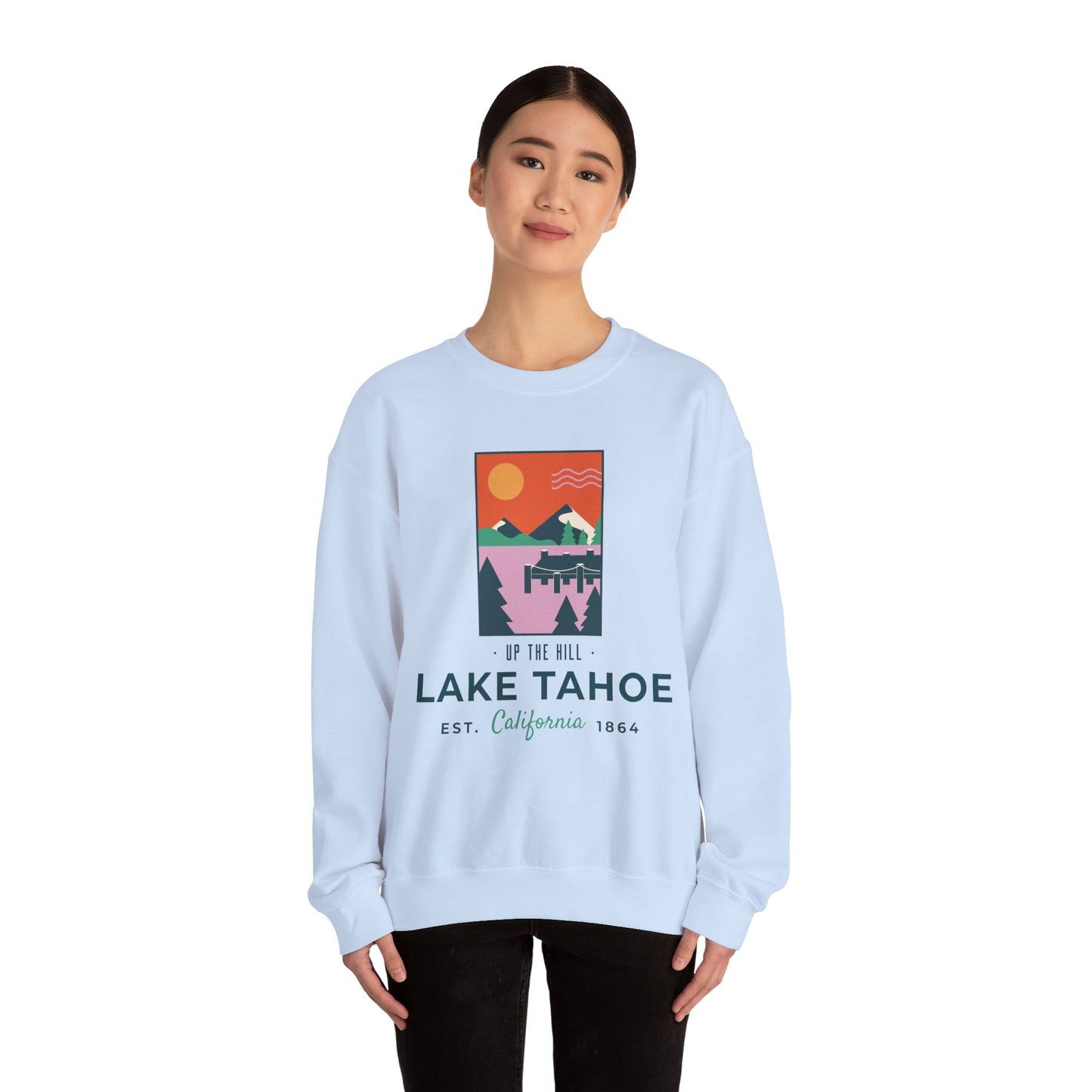Up the Hill Lake Tahoe - Unisex Crewneck Sweatshirt
