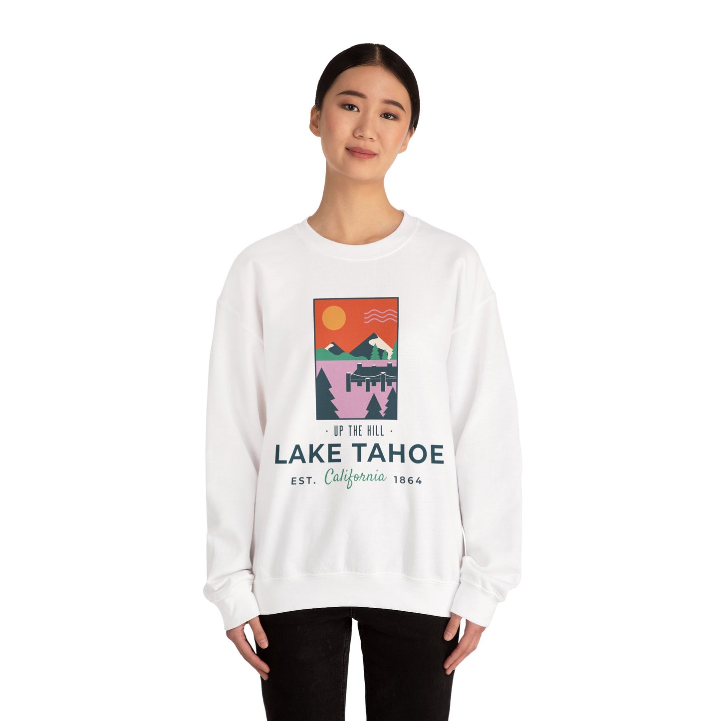 Up the Hill Lake Tahoe - Unisex Crewneck Sweatshirt