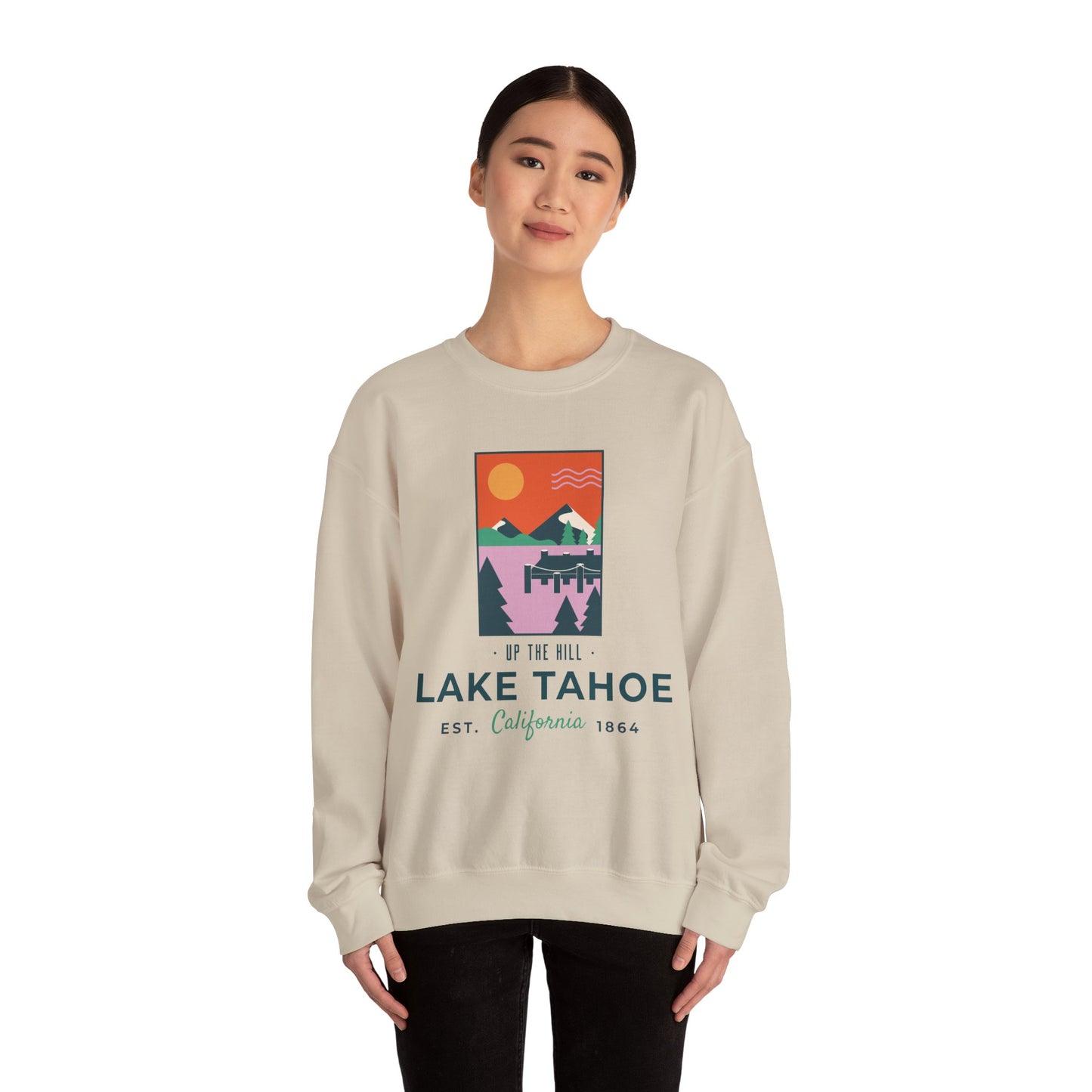 Up the Hill Lake Tahoe  - Unisex Crewneck Sweatshirt