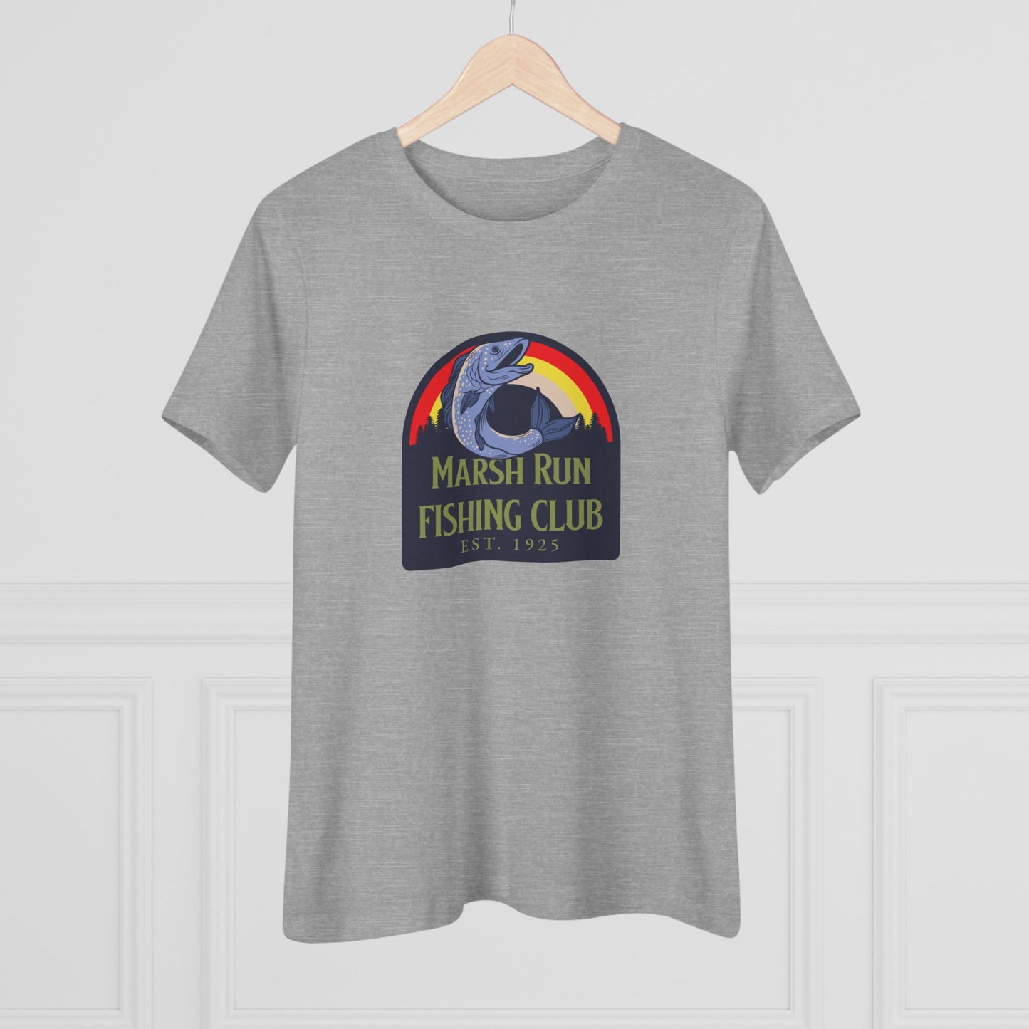 "Marsh Run Fishing Club" - Relaxed Womens T-Shirt