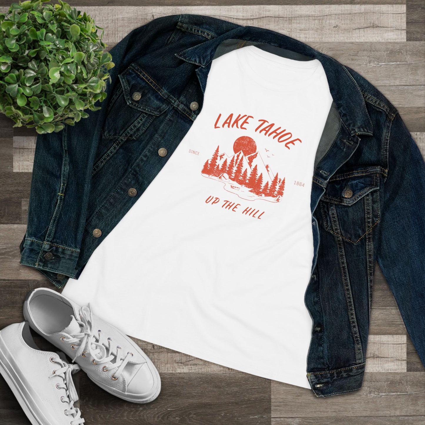 Lake Tahoe 'Up the Hill' - Relaxed Womens T-shirt